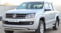 21 349 р. Защита переднего бампера (2 трубыØ63 мм, нержавейка) SLITKOFF Volkswagen Amarok дорестайлинг (2009-2016)  с доставкой в г. Горно‑Алтайск. Увеличить фотографию 4