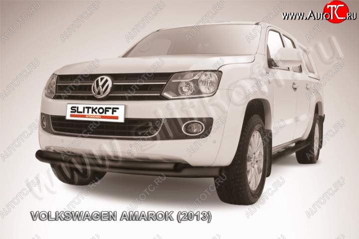 15 999 р. Защита переднего бампер Slitkoff Volkswagen Amarok дорестайлинг (2009-2016) (Цвет: серебристый)  с доставкой в г. Горно‑Алтайск