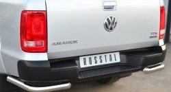 16 549 р. Одинарная защита заднего бампера из трубы диаметром 63 мм SLITKOFF  Volkswagen Amarok (2009-2016) дорестайлинг  с доставкой в г. Горно‑Алтайск. Увеличить фотографию 2