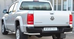 16 549 р. Одинарная защита заднего бампера из трубы диаметром 63 мм SLITKOFF  Volkswagen Amarok (2009-2016) дорестайлинг  с доставкой в г. Горно‑Алтайск. Увеличить фотографию 3