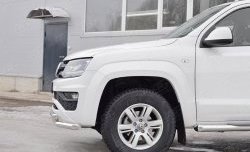 18 549 р. Защита переднего бампера (2 трубыØ63 мм, нержавейка) SLITKOFF  Volkswagen Amarok (2016-2022) рестайлинг  с доставкой в г. Горно‑Алтайск. Увеличить фотографию 4