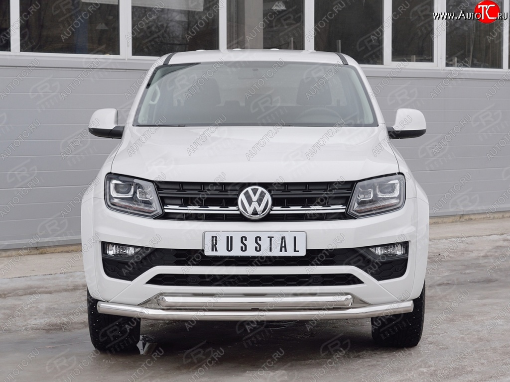 18 549 р. Защита переднего бампера (2 трубыØ63 мм, нержавейка) SLITKOFF  Volkswagen Amarok (2016-2022) рестайлинг  с доставкой в г. Горно‑Алтайск