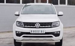 Защита переднего бампера (Ø63 мм, нержавейка) SLITKOFF Volkswagen Amarok рестайлинг (2016-2022)