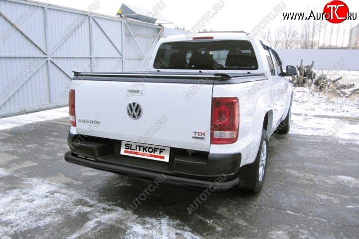 15 749 р. Защита задняя Slitkoff Volkswagen Amarok рестайлинг (2016-2022) (Цвет: серебристый)  с доставкой в г. Горно‑Алтайск