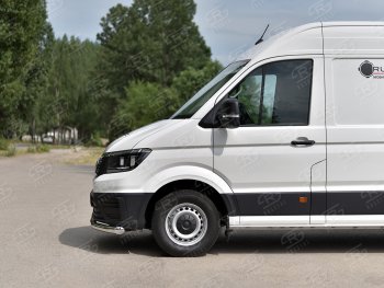 16 299 р. Защита переднего бампера (Ø63 мм, нержавейка) SLITKOFF  Volkswagen Crafter  2 (2017-2024)  с доставкой в г. Горно‑Алтайск. Увеличить фотографию 3