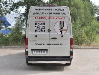 13 399 р. Защита заднего бампера (Ø75х42 мм, нержавейка) Russtal  Volkswagen Crafter  2 (2017-2024)  с доставкой в г. Горно‑Алтайск. Увеличить фотографию 2