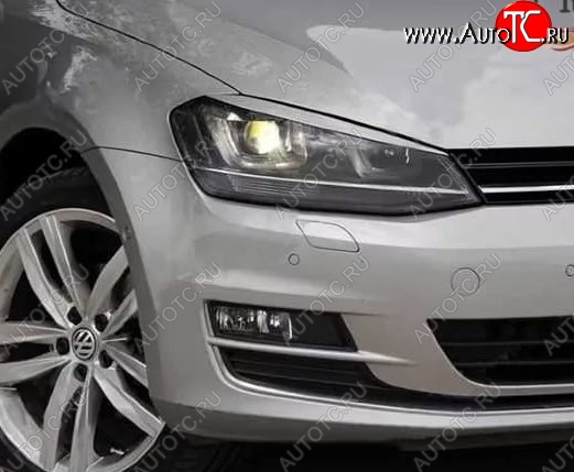 1 149 р. Реснички на фары Tuning-Sport  Volkswagen Golf  7 (2012-2017) дорестайлинг, хэтчбэк 5 дв. (Неокрашенные)  с доставкой в г. Горно‑Алтайск