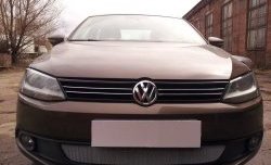 1 539 р. Сетка на бампер Russtal (хром) Volkswagen Jetta A6 седан дорестайлинг (2011-2015)  с доставкой в г. Горно‑Алтайск. Увеличить фотографию 2