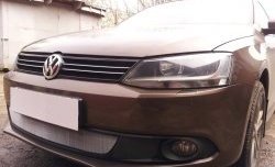 1 539 р. Сетка на бампер Russtal (хром) Volkswagen Jetta A6 седан дорестайлинг (2011-2015)  с доставкой в г. Горно‑Алтайск. Увеличить фотографию 3