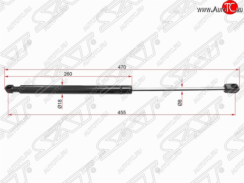 669 р. Газовый упор крышки багажника SAT Volkswagen Passat B6 универсал (2005-2010)  с доставкой в г. Горно‑Алтайск