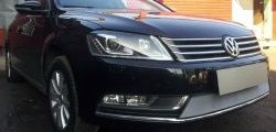 1 539 р. Сетка на бампер Russtal (хром) Volkswagen Passat B7 седан (2010-2015)  с доставкой в г. Горно‑Алтайск. Увеличить фотографию 2