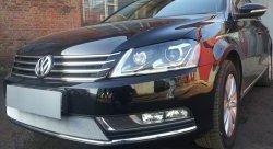 1 539 р. Сетка на бампер Russtal (хром) Volkswagen Passat B7 седан (2010-2015)  с доставкой в г. Горно‑Алтайск. Увеличить фотографию 3