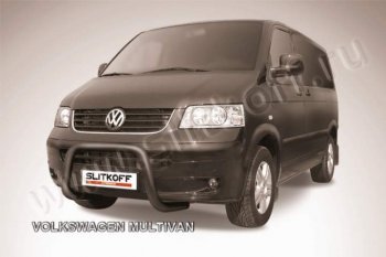 20 999 р. Кенгурятник d57 низкий мини  Volkswagen Transporter  T5 (2003-2009) дорестайлинг (Цвет: серебристый)  с доставкой в г. Горно‑Алтайск. Увеличить фотографию 1