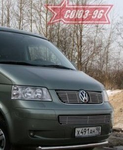 11 249 р. Защита переднего бампера одинарная Souz-96 (d60). Volkswagen Transporter T5 дорестайлинг (2003-2009)  с доставкой в г. Горно‑Алтайск. Увеличить фотографию 2