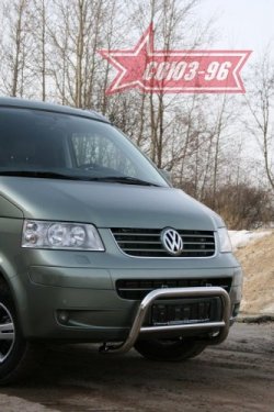 12 959 р. Защита переднего бампера Souz-96 (d60)  Volkswagen Transporter  T5 (2003-2015) дорестайлинг, рестайлинг  с доставкой в г. Горно‑Алтайск. Увеличить фотографию 2