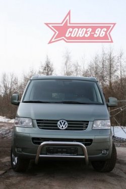 12 959 р. Защита переднего бампера Souz-96 (d60) Volkswagen Transporter T5 дорестайлинг (2003-2009)  с доставкой в г. Горно‑Алтайск. Увеличить фотографию 3