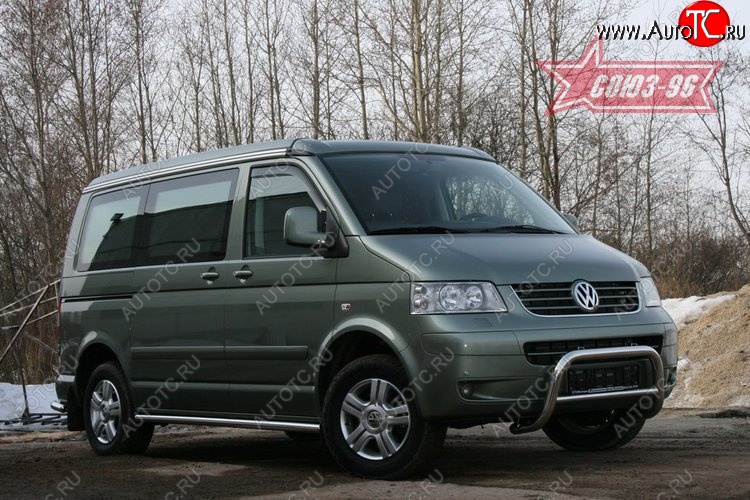 12 959 р. Защита переднего бампера Souz-96 (d60)  Volkswagen Transporter  T5 (2003-2015) дорестайлинг, рестайлинг  с доставкой в г. Горно‑Алтайск