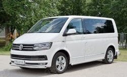 19 649 р. Защита переднего бампера (Ø63 мм, нержавейка) SLITKOFF Volkswagen Transporter T6 дорестайлинг (2015-2019)  с доставкой в г. Горно‑Алтайск. Увеличить фотографию 3