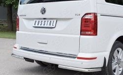 15 999 р. Защита заднего бампера (Ø42 мм, нержавейка, уголки) SLITKOFF Volkswagen Transporter T6 дорестайлинг (2015-2019)  с доставкой в г. Горно‑Алтайск. Увеличить фотографию 3