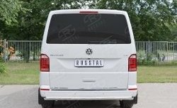 17 499 р. Защита заднего бампера (Ø63 мм, нержавейка, длинная база) SLITKOFF Volkswagen Transporter T6 дорестайлинг (2015-2019)  с доставкой в г. Горно‑Алтайск. Увеличить фотографию 2