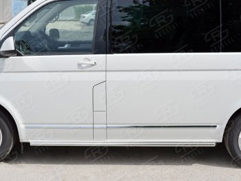 13 349 р. Правая защита порогов SLITKOFF из круглой трубы d63 мм Volkswagen Transporter T6 дорестайлинг (2015-2019)  с доставкой в г. Горно‑Алтайск. Увеличить фотографию 2