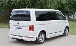 13 449 р. Защита заднего бампера (Ø42 мм, нержавейка, короткая база) SLITKOFF Volkswagen Multivan T6 дорестайлинг (2016-2019)  с доставкой в г. Горно‑Алтайск. Увеличить фотографию 3