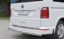 16 699 р. Защита заднего бампера (Ø75x42 мм, нержавейка, короткая база) Russtal Volkswagen Multivan T6 дорестайлинг (2016-2019)  с доставкой в г. Горно‑Алтайск. Увеличить фотографию 3