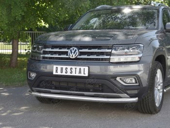 18 299 р. Защита переднего бампера (Ø63 мм, нержавейка) SLITKOFF  Volkswagen Teramont  CA1 (2016-2020) дорестайлинг  с доставкой в г. Горно‑Алтайск. Увеличить фотографию 4