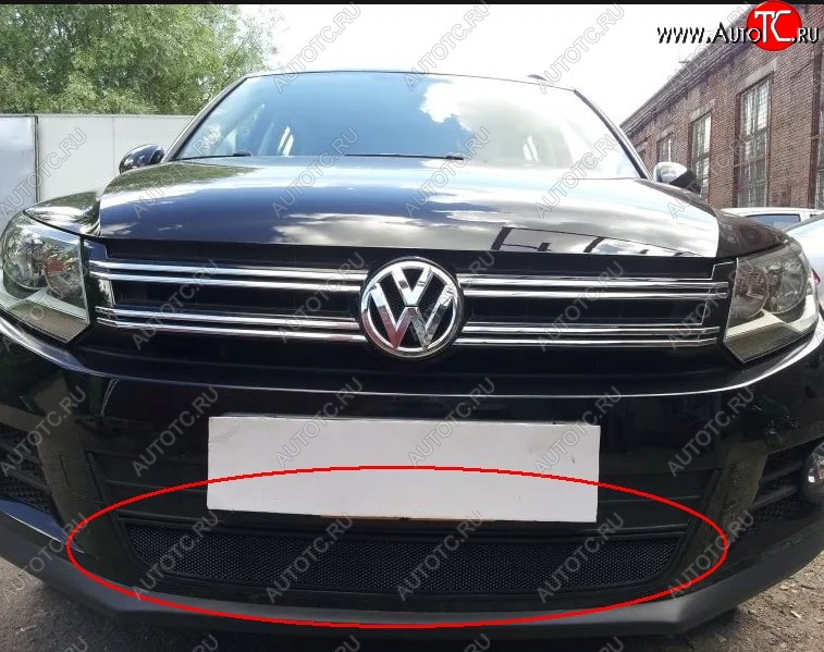 2 699 р. Защитная решётка в воздуховод автомобиля Russtal (черная) Volkswagen Tiguan Mk2 дорестайлинг (2016-2020)  с доставкой в г. Горно‑Алтайск