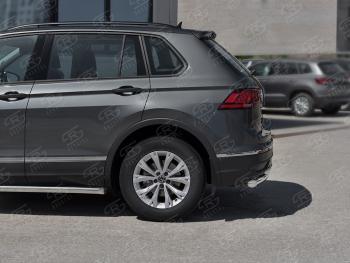 16 399 р. Защита заднего бампера (Ø63 и 42 мм, нержавейка, NOT R-LINE) SLITKOFF  Volkswagen Tiguan  Mk2 (2020-2022) рестайлинг  с доставкой в г. Горно‑Алтайск. Увеличить фотографию 3