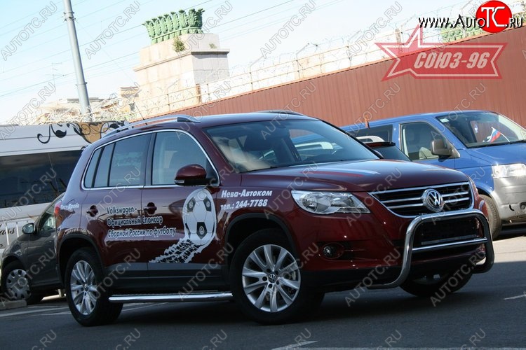 13 229 р. Защита переднего бампера Souz-96 (d60) Volkswagen Tiguan NF дорестайлинг (2006-2011)  с доставкой в г. Горно‑Алтайск