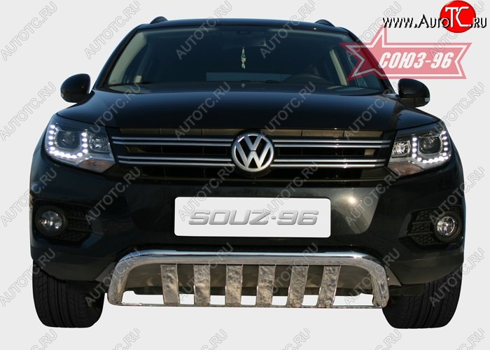 25 109 р. Защита переднего бампера одинарная Souz-96 (d60) Volkswagen Tiguan NF рестайлинг (2011-2017)  с доставкой в г. Горно‑Алтайск