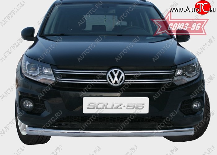 16 064 р. Защита переднего бампера одинарная Souz-96 (d76) Volkswagen Tiguan NF рестайлинг (2011-2017)  с доставкой в г. Горно‑Алтайск