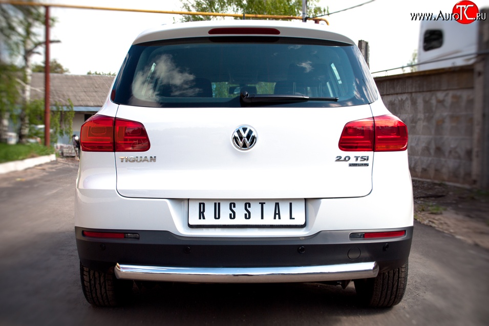 18 999 р. Защита заднего бампера (Ø76 мм, нержавейка,Track & Field) SLITKOFF Volkswagen Tiguan NF рестайлинг (2011-2017)  с доставкой в г. Горно‑Алтайск