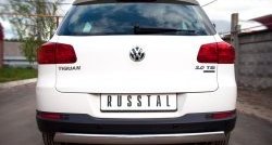 13 299 р. Защита заднего бампера (Ø75x42 мм, нержавейка) Russtal  Volkswagen Tiguan  NF (2011-2017) рестайлинг  с доставкой в г. Горно‑Алтайск. Увеличить фотографию 2