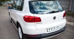 13 299 р. Защита заднего бампера (Ø75x42 мм, нержавейка) Russtal  Volkswagen Tiguan  NF (2011-2017) рестайлинг  с доставкой в г. Горно‑Алтайск. Увеличить фотографию 1