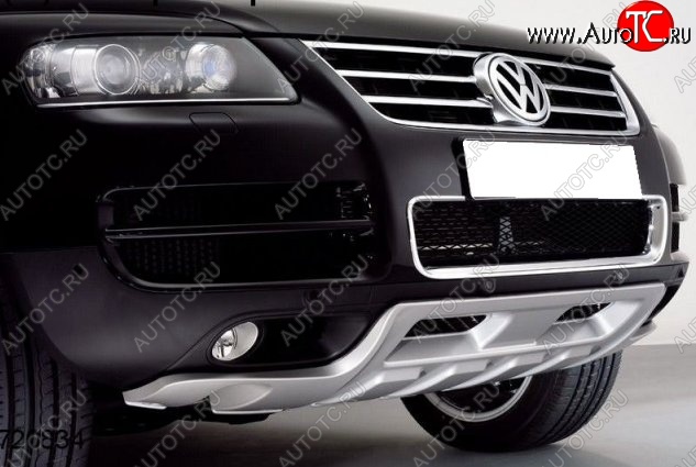 8 349 р. Накладка на передний бампер King Kong v2 Volkswagen Touareg GP рестайлинг (2006-2010) (Неокрашенная)  с доставкой в г. Горно‑Алтайск