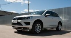 17 799 р. Защита порогов из круглой трубы диаметром 63 мм Russtal Volkswagen Touareg NF рестайлинг (2014-2018)  с доставкой в г. Горно‑Алтайск. Увеличить фотографию 4