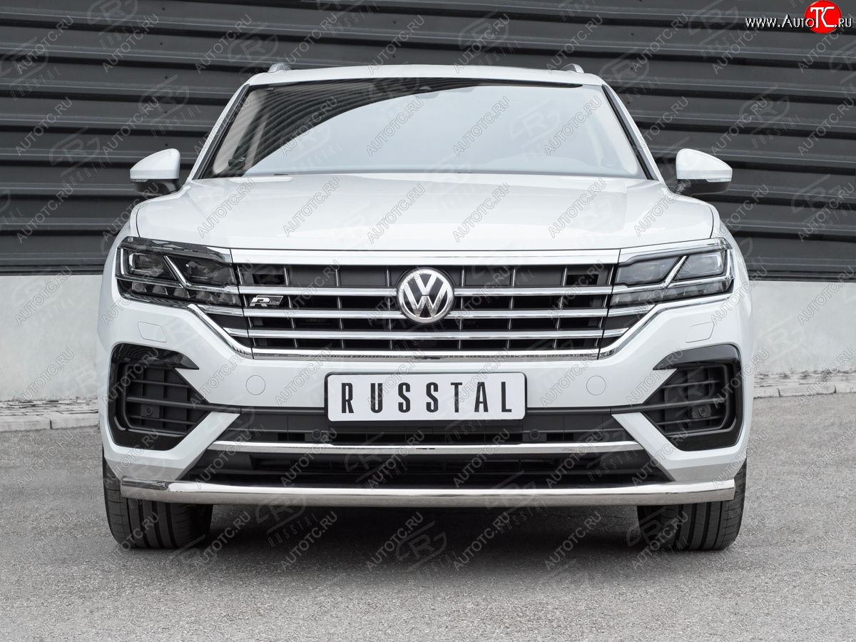 20 999 р. Защита переднего бампера (Ø63 мм, нержавейка, NOT 2.0 TSI) SLITKOFF Volkswagen Touareg CR (2018-2024)  с доставкой в г. Горно‑Алтайск