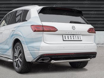 17 999 р. Защита заднего бампера (Ø63 мм, нержавейка) SLITKOFF Volkswagen Touareg CR (2018-2025)  с доставкой в г. Горно‑Алтайск. Увеличить фотографию 2