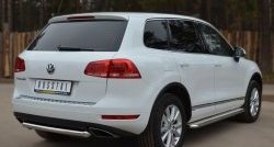 15 249 р. Одинарная защита заднего бампера из трубы диаметром 63 мм SLITKOFF  Volkswagen Touareg  NF (2010-2014) дорестайлинг  с доставкой в г. Горно‑Алтайск. Увеличить фотографию 4