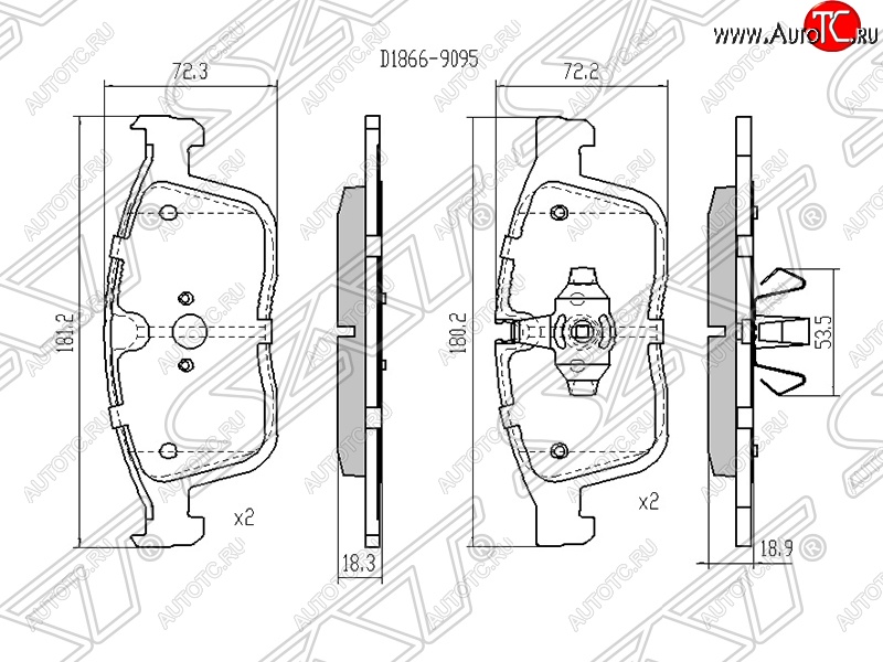 1 299 р. Колодки тормозные SAT (передние)  Volvo XC60 (2008-2022)  дорестайлинг,  рестайлинг  с доставкой в г. Горно‑Алтайск