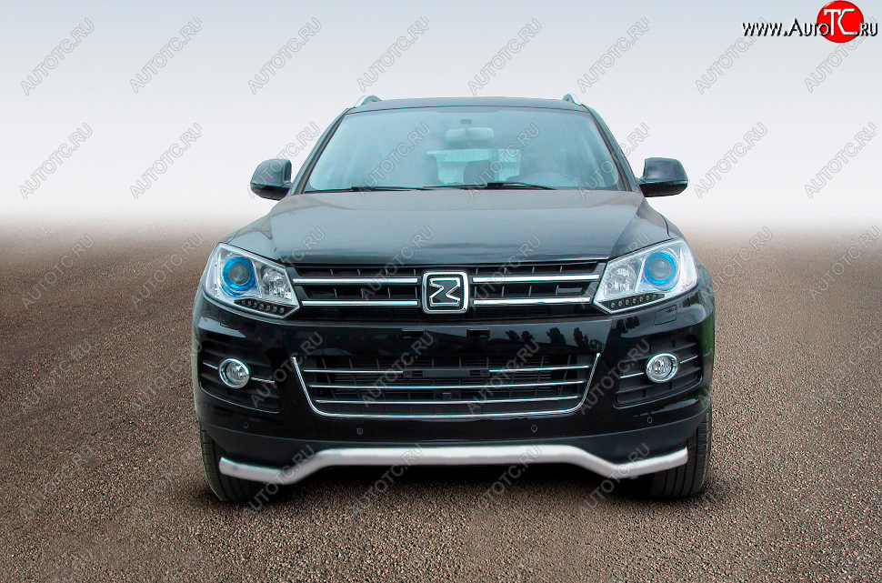 8 949 р. Защита переднего бампера Slitkoff (Ø57 мм, волна)  Zotye T600 (2014-2021) (Сталь полимерным покрытием в цвет: серебристый)  с доставкой в г. Горно‑Алтайск